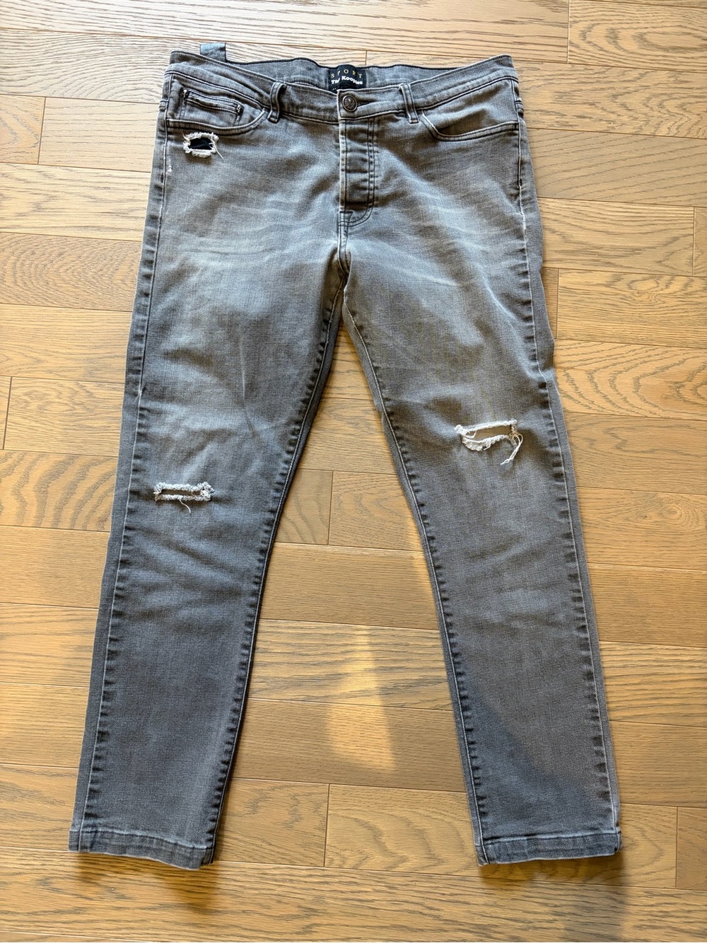 The Kooples Men's Skinny Distressed Grey Jeans